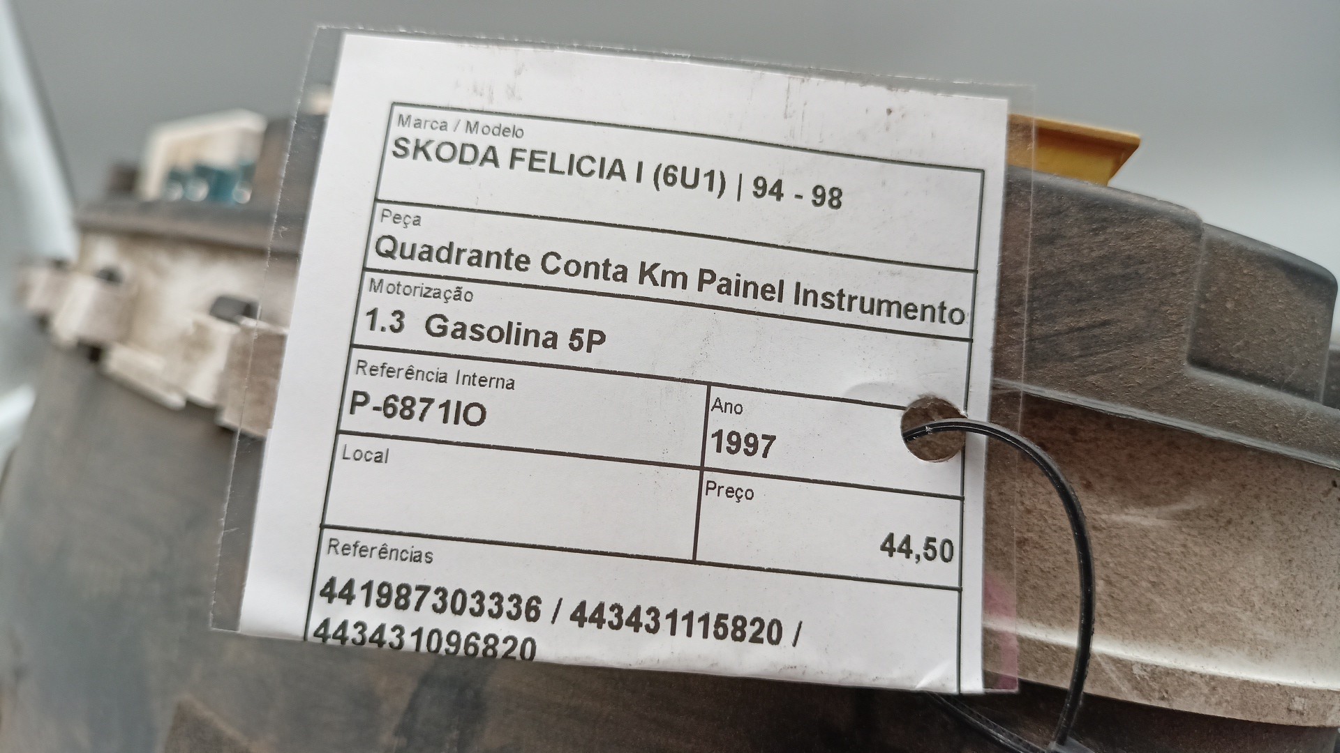 Quadrante Conta Km Painel Instrumentos SKODA FELICIA I (6U1) | 94 - 98 Imagem-4