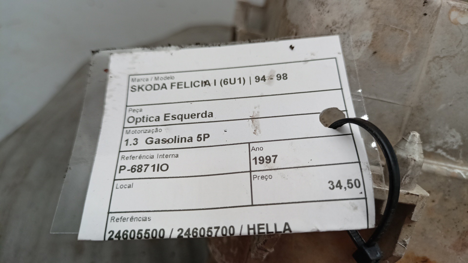 Optica Esquerda SKODA FELICIA I (6U1) | 94 - 98 Imagem-4