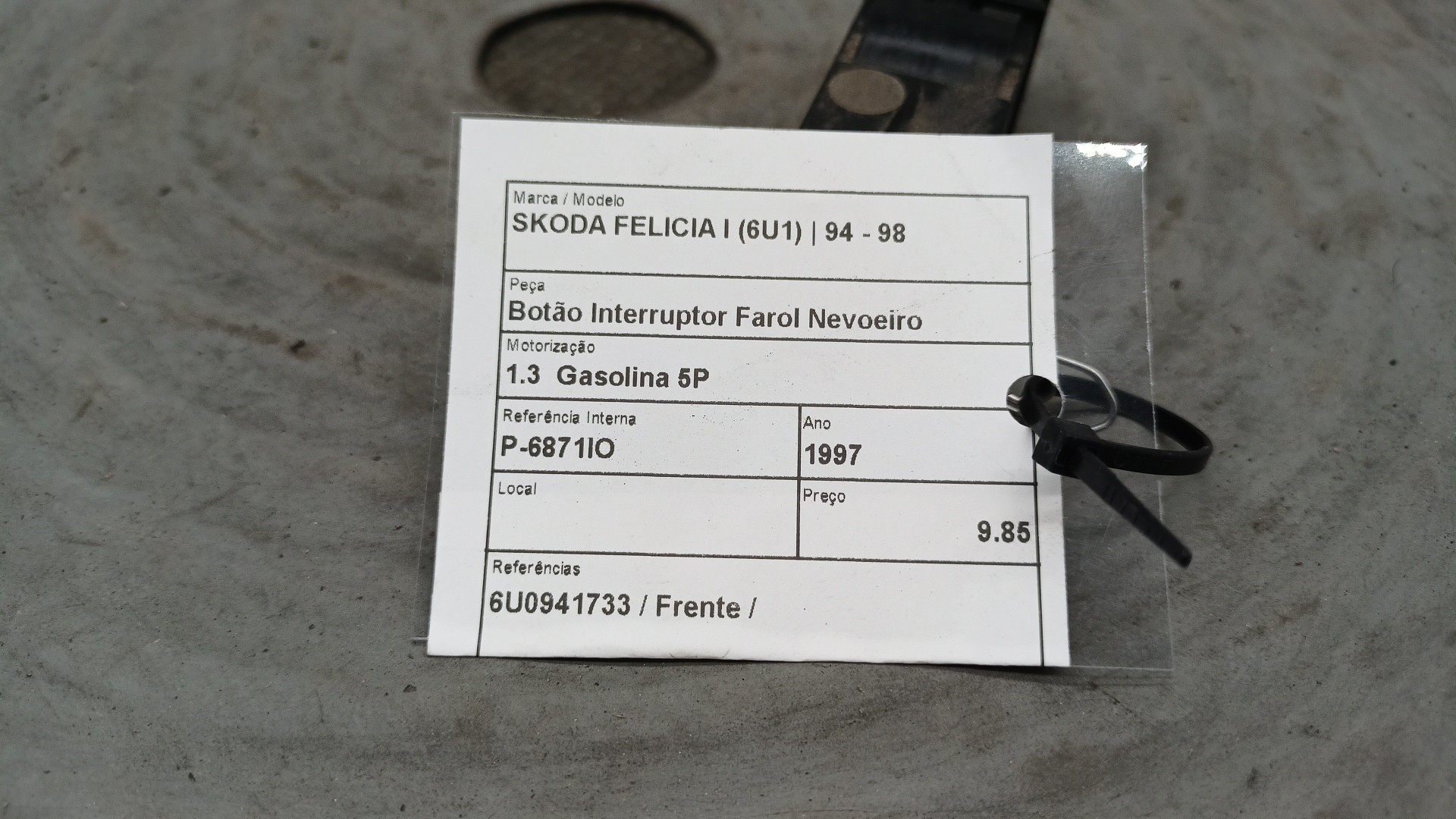 Interruttore Pulsante Fendinebbia SKODA FELICIA I (6U1) | 94 - 98 Imagem-3