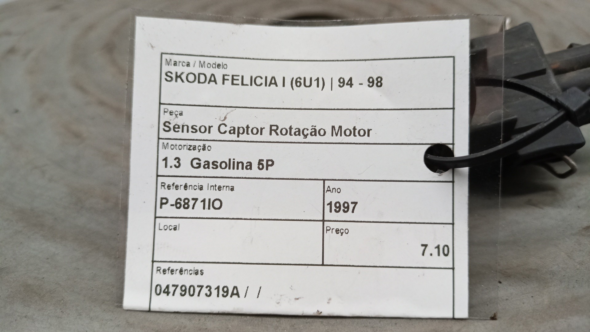 Sensor Captor Rotação Motor  SKODA FELICIA I (6U1) | 94 - 98 Imagem-3