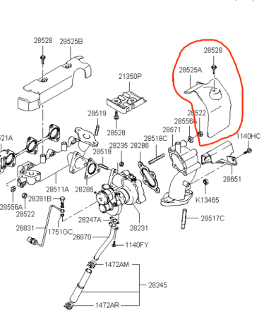 Resguardo Coletor Escape HYUNDAI MATRIX 