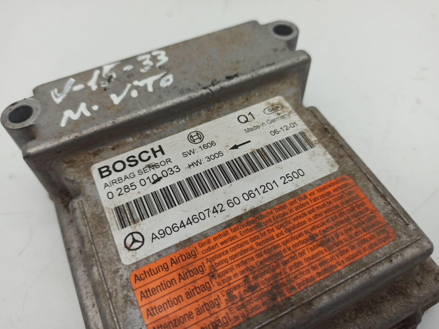 ECU airbags for MERCEDESBENZ VITO Autocarro Recife Used Parts