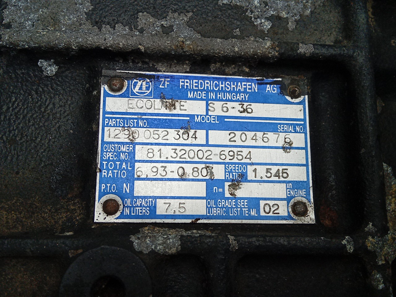 Caixa Velocidades MAN - ID S_46871