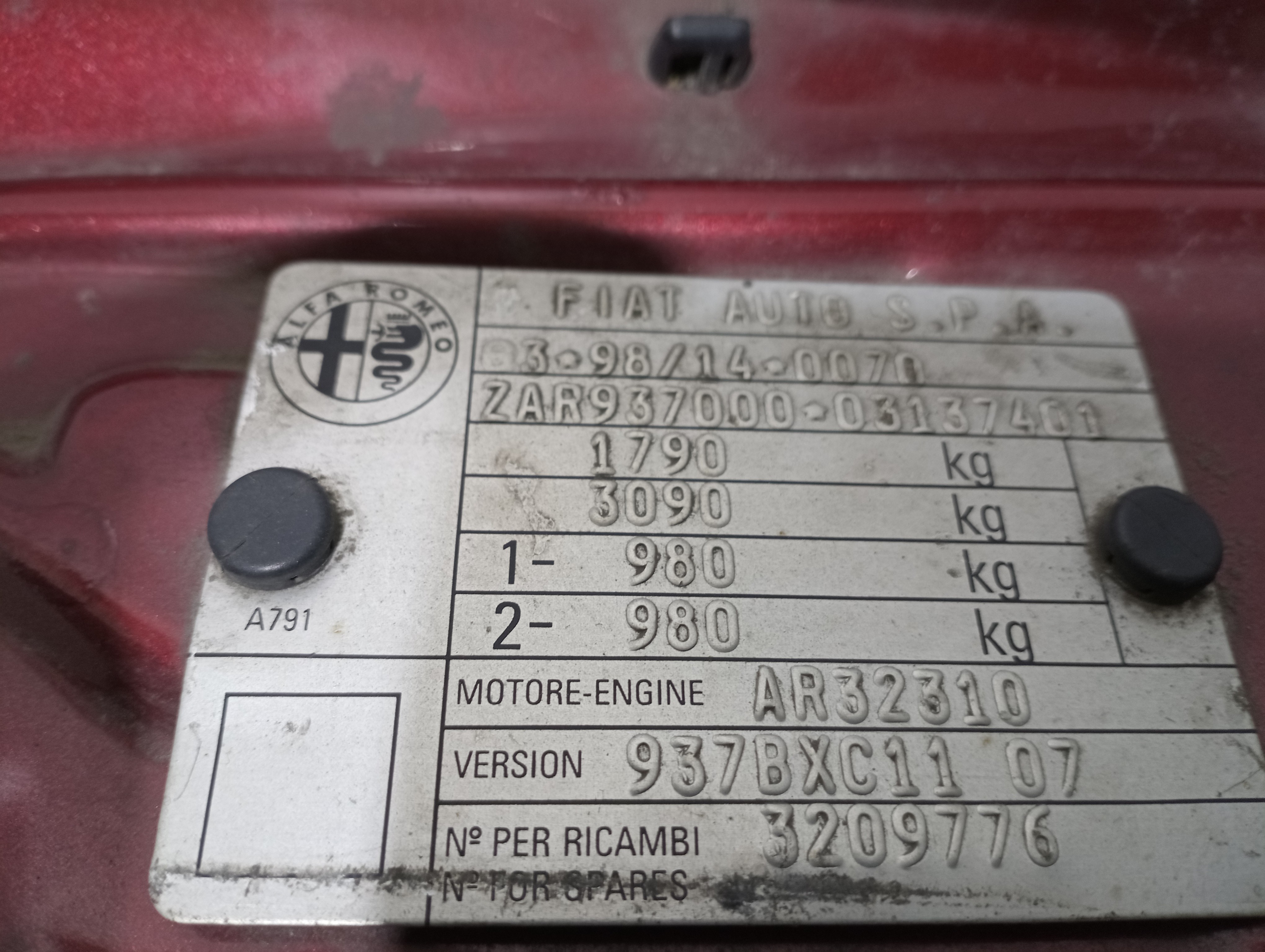 Frente em Fibra ou Chapa ALFA ROMEO 147 (937_) | 00 - 10 Imagem-1
