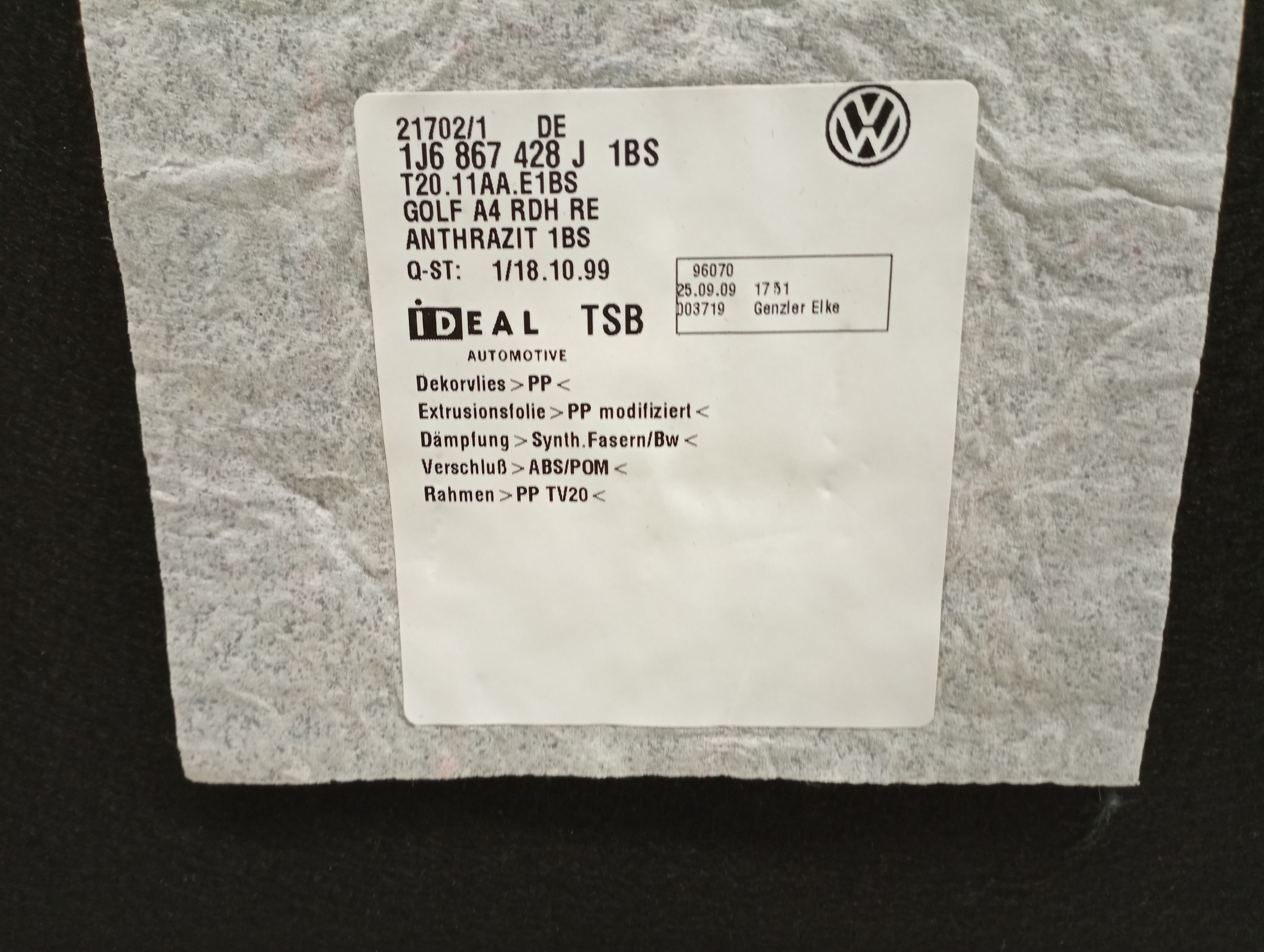 Forra de mala VOLKSWAGEN GOLF IV (1J1) | 97 - 07 Imagem-4