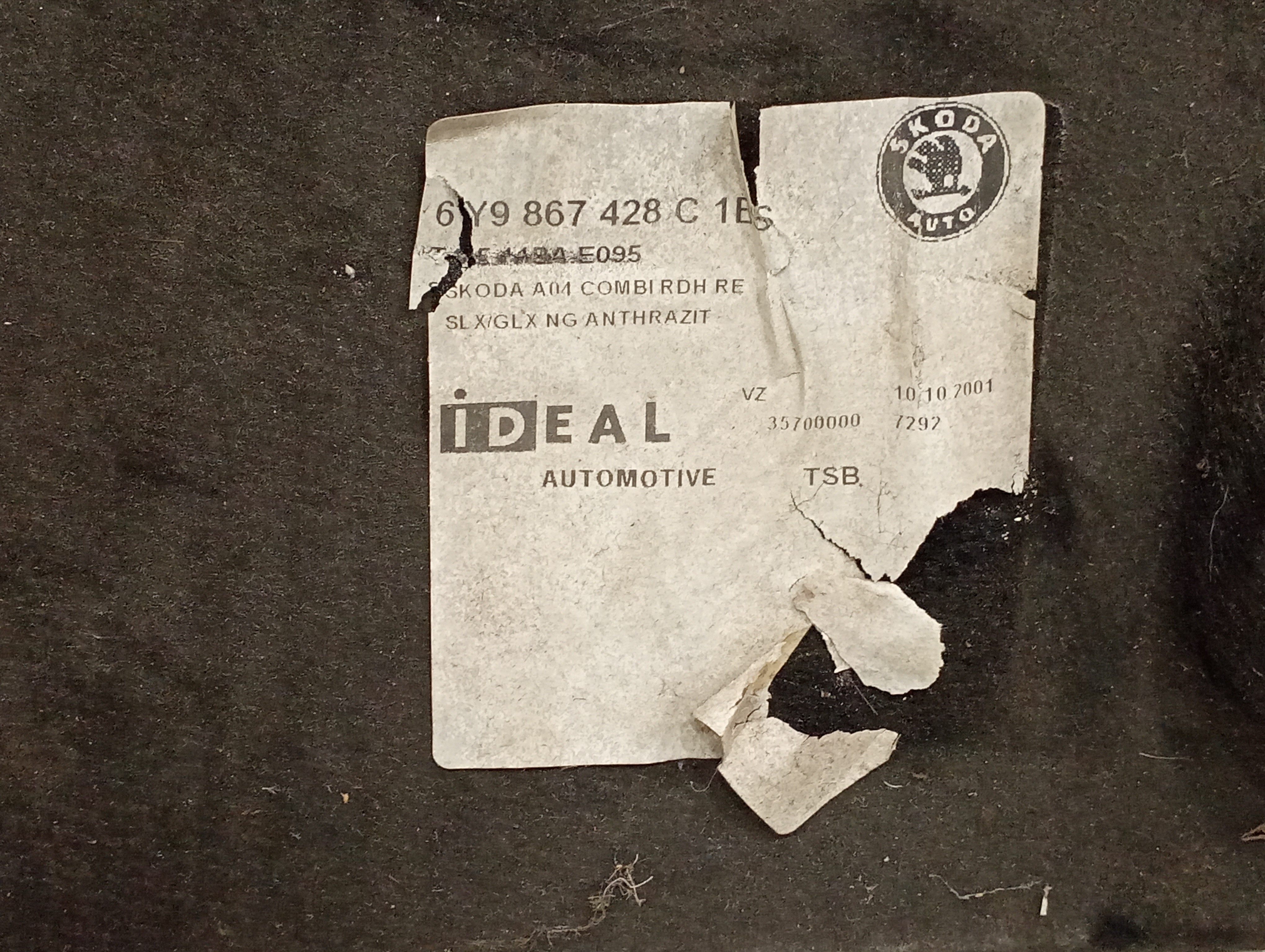 Forra de mala SKODA FABIA I Combi (6Y5) | 00 - 07 Imagem-2