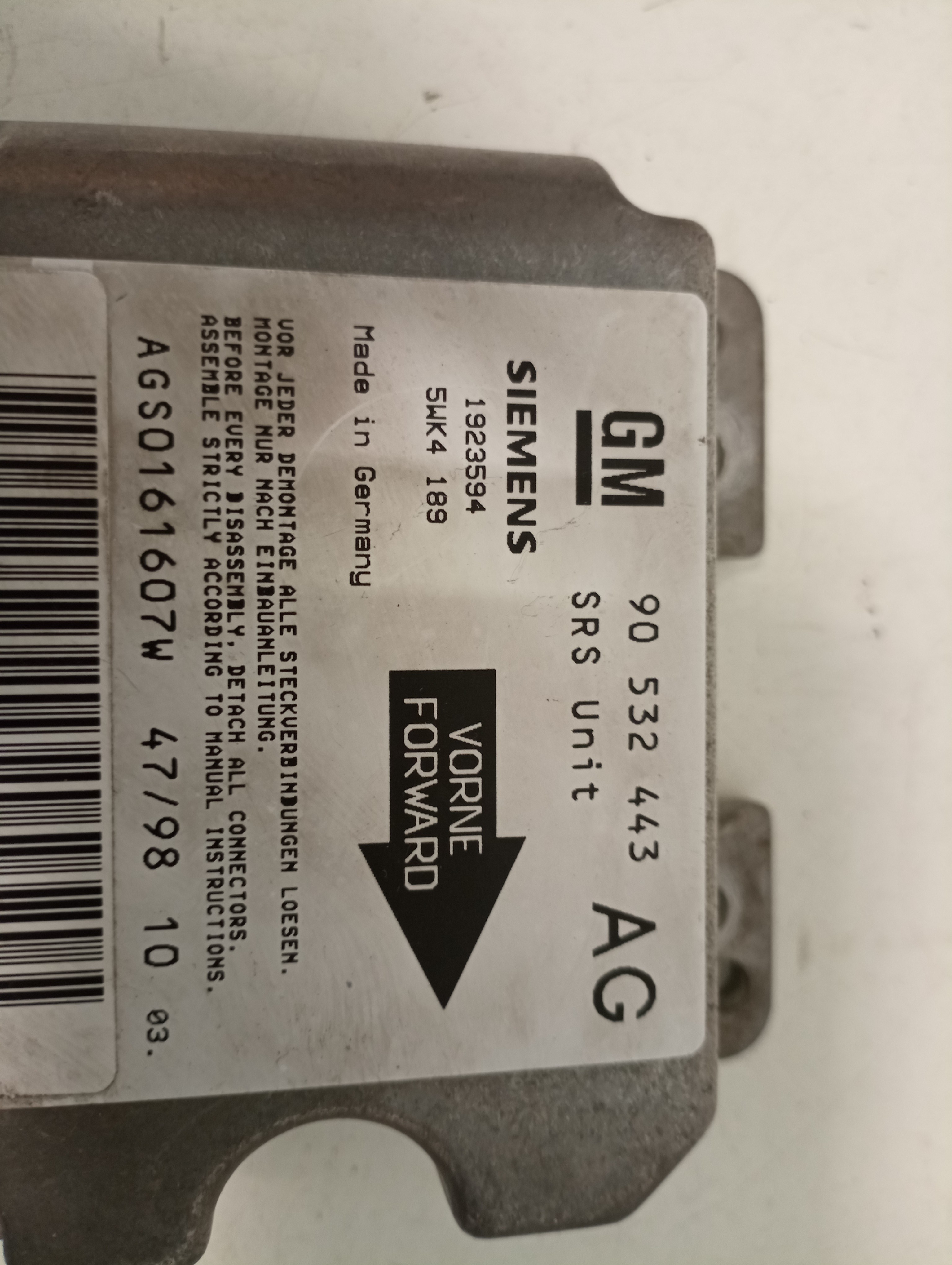 Unidade de control OPEL CORSA B (S93) | 93 - 02 Imagem-1