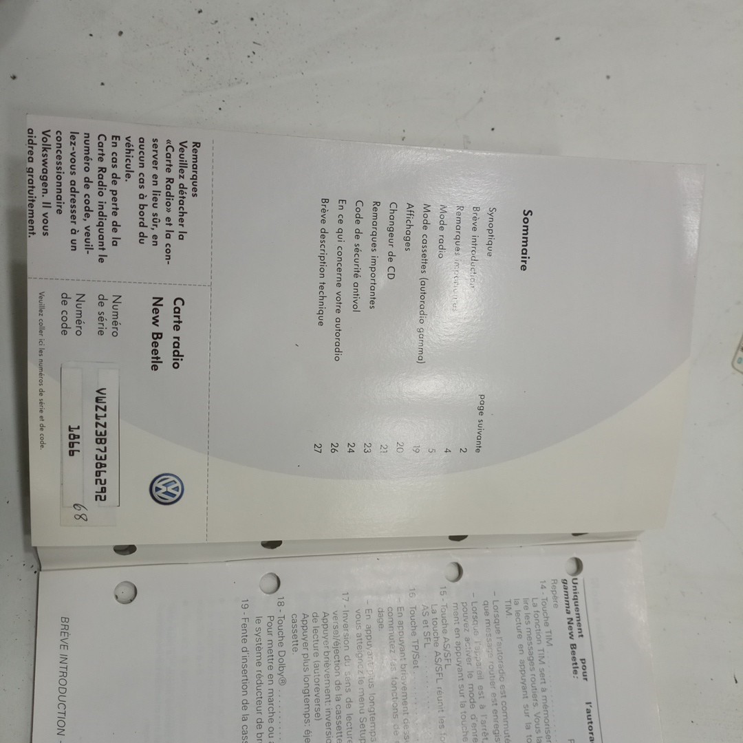 Auto-Rádio VOLKSWAGEN NEW BEETLE (9C1, 1C1) | 98 - 10 Imagem-1