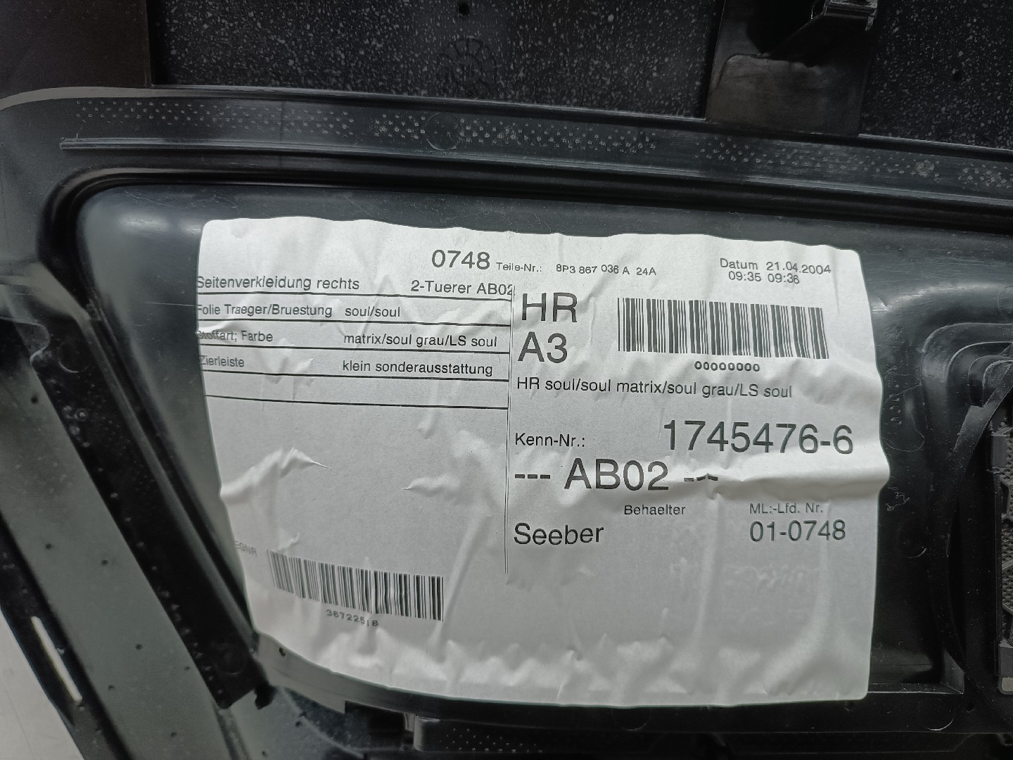 Quartela de porta trás direita AUDI A3 (8P1) | 03 - 13 Imagem-5