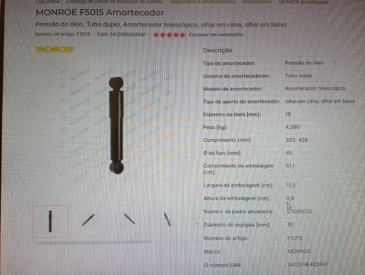 Amortecedor Traseiro Universal Universal Imagem-4