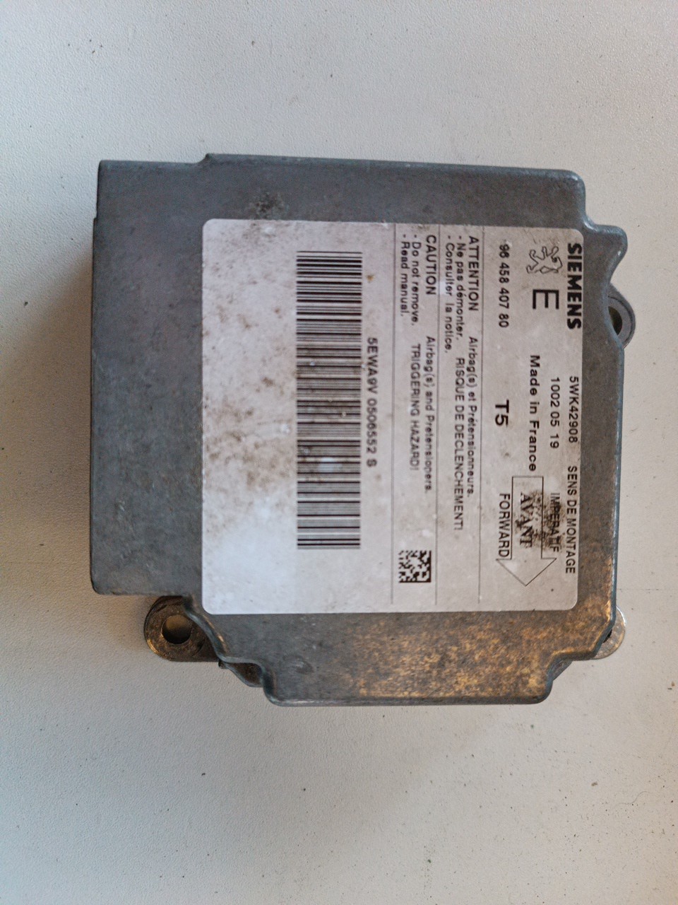 Centralina des coussins gonflables PEUGEOT 307 (3A/C) | 00 - 12