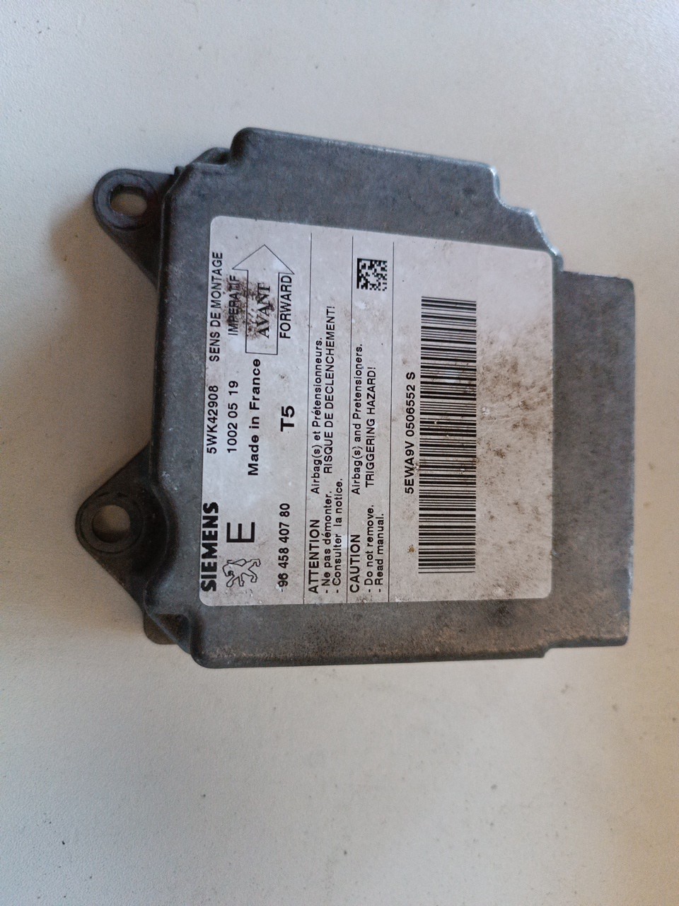 Centralina des coussins gonflables PEUGEOT 307 (3A/C) | 00 - 12 Imagem-4