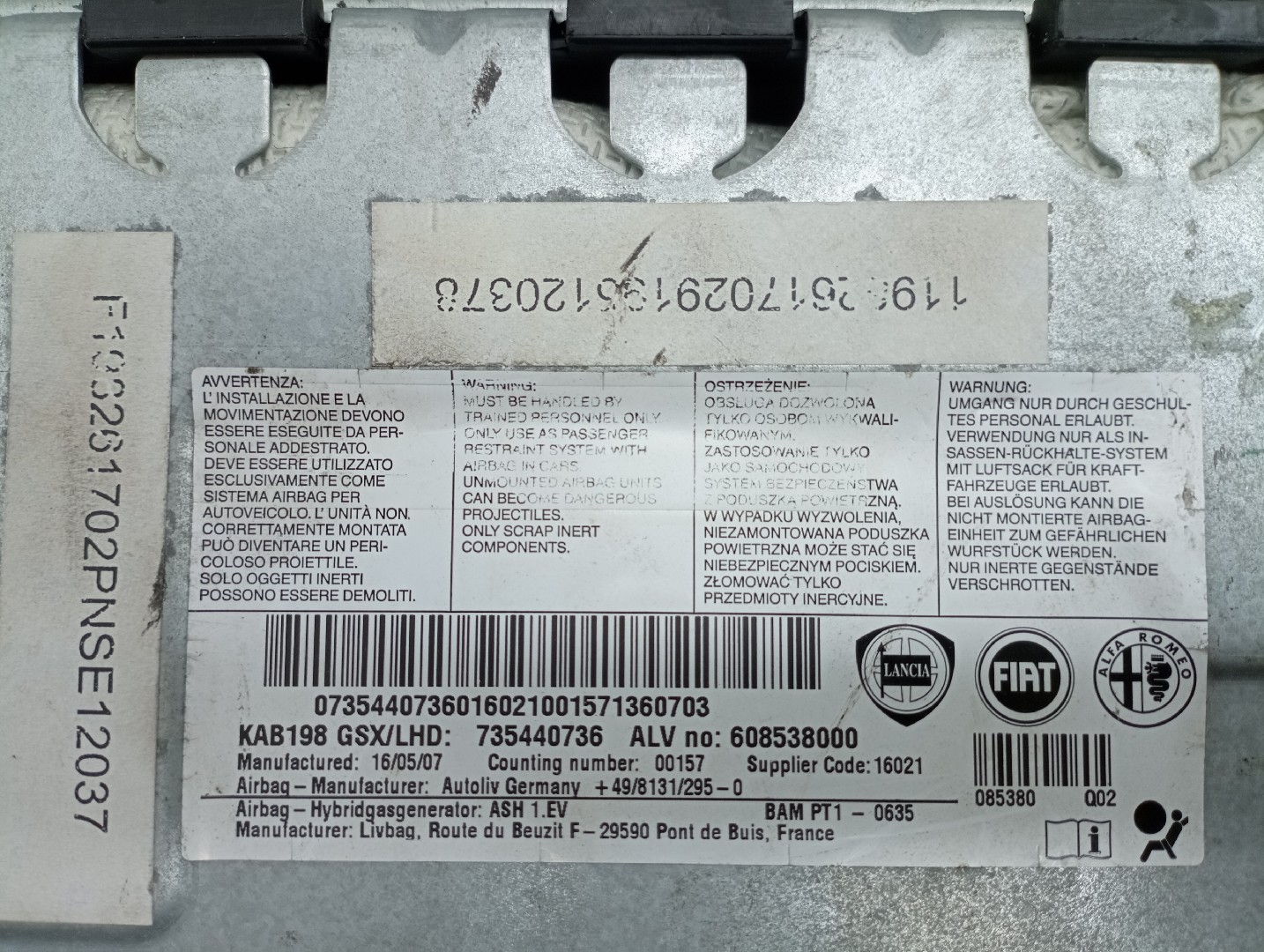 Airbag de Joelho FIAT BRAVO II (198_) | 06 -  Imagem-1