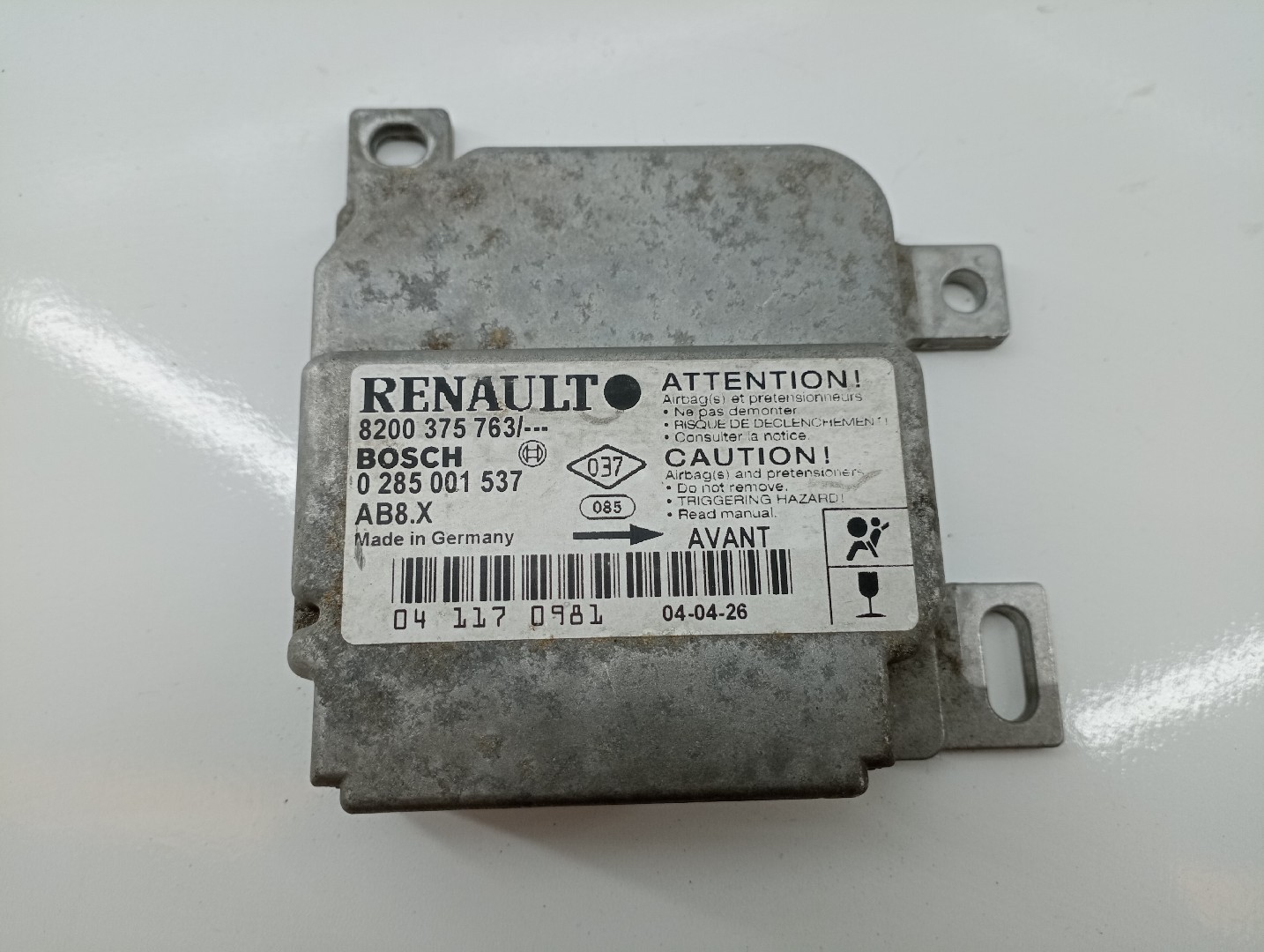 Centralina des coussins gonflables RENAULT CLIO II Caixa (SB0/1/2_) | 98 - 