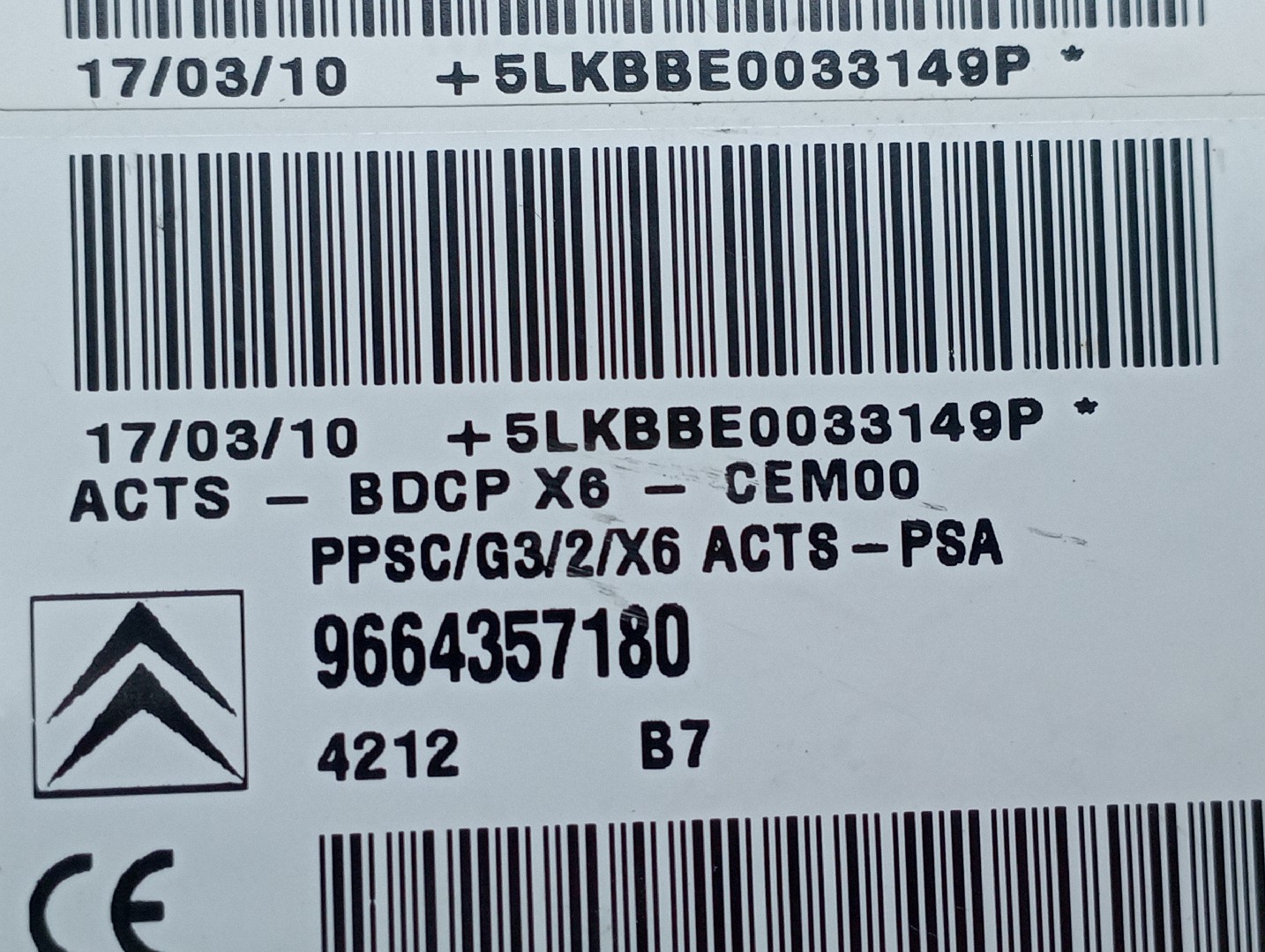 Centralina des coussins gonflables CITROEN C6 (TD_) | 05 - 12 Imagem-1