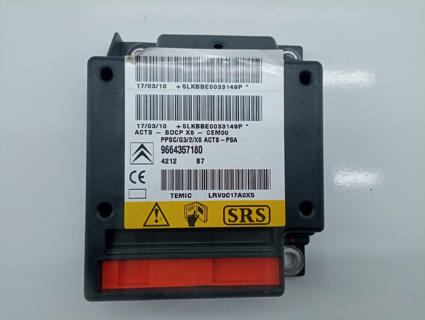 Centralina des coussins gonflables CITROEN C6 (TD_) | 05 - 12