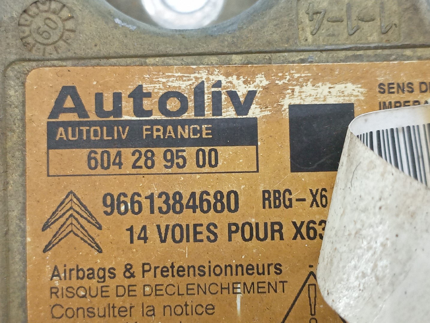 Centralita Airbags CITROEN C6 (TD_) | 05 - 12 Imagem-6