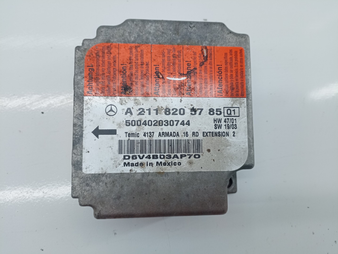 Centralina des coussins gonflables MERCEDES-BENZ E-CLASS (W211) | 02 - 09