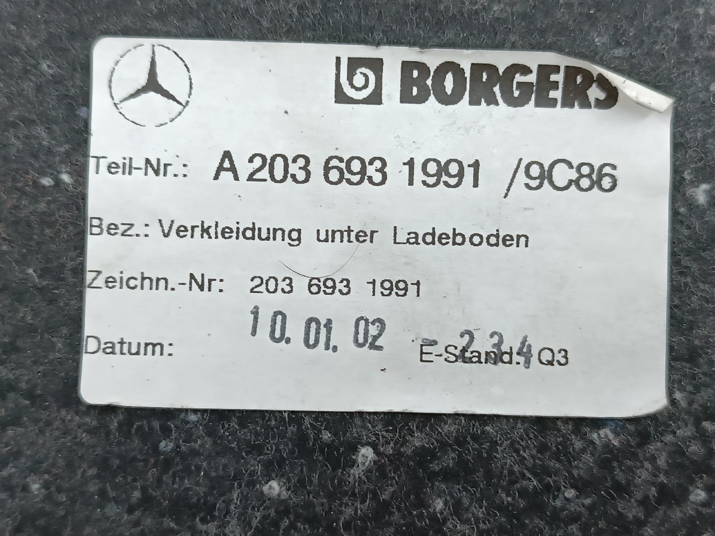 Resguardo de pneu suplente MERCEDES-BENZ C-CLASS T-Model (S203) | 01 - 07 Imagem-1