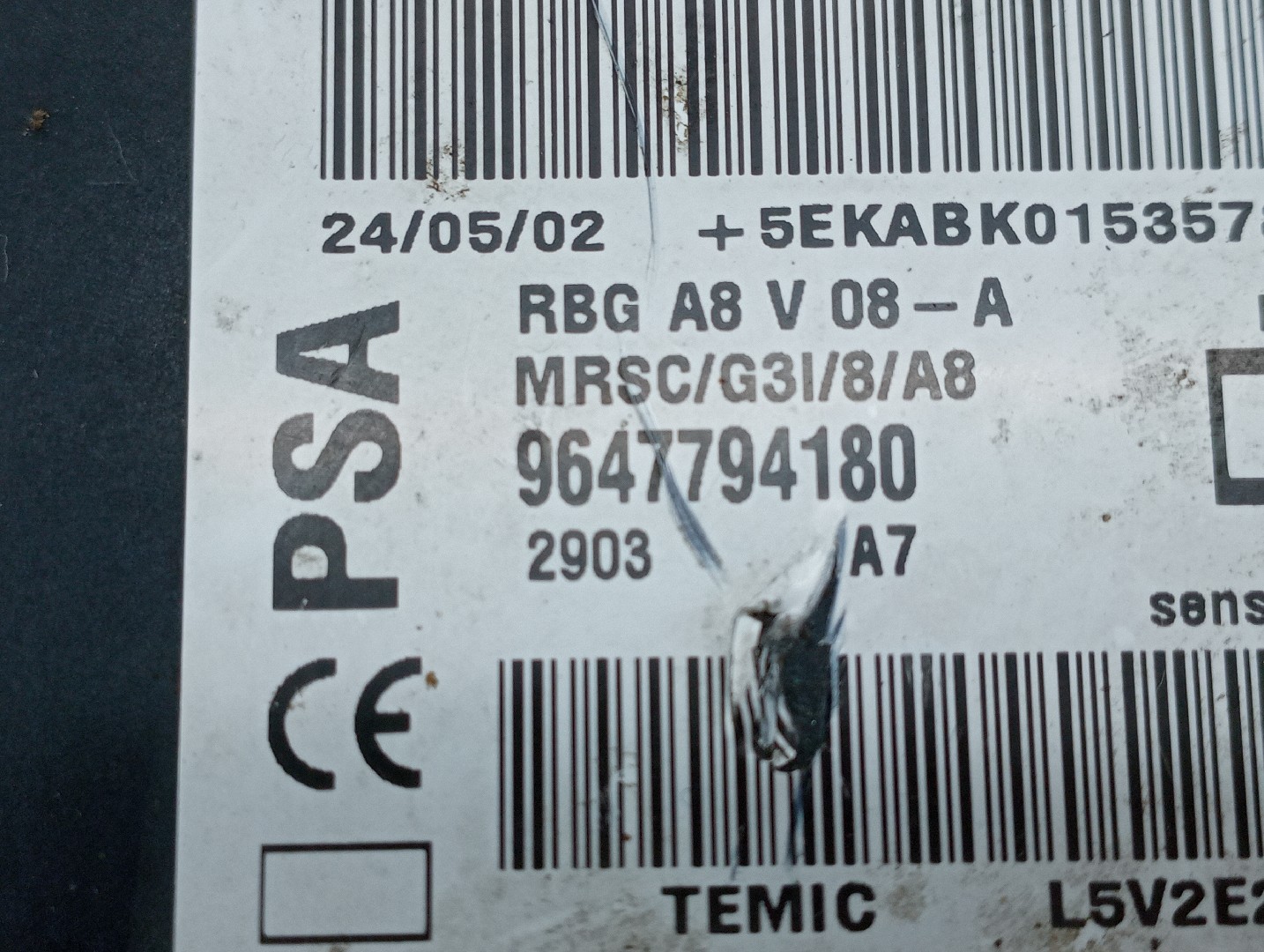 Centralina des coussins gonflables CITROEN C3 I (FC_, FN_) | 02 - 