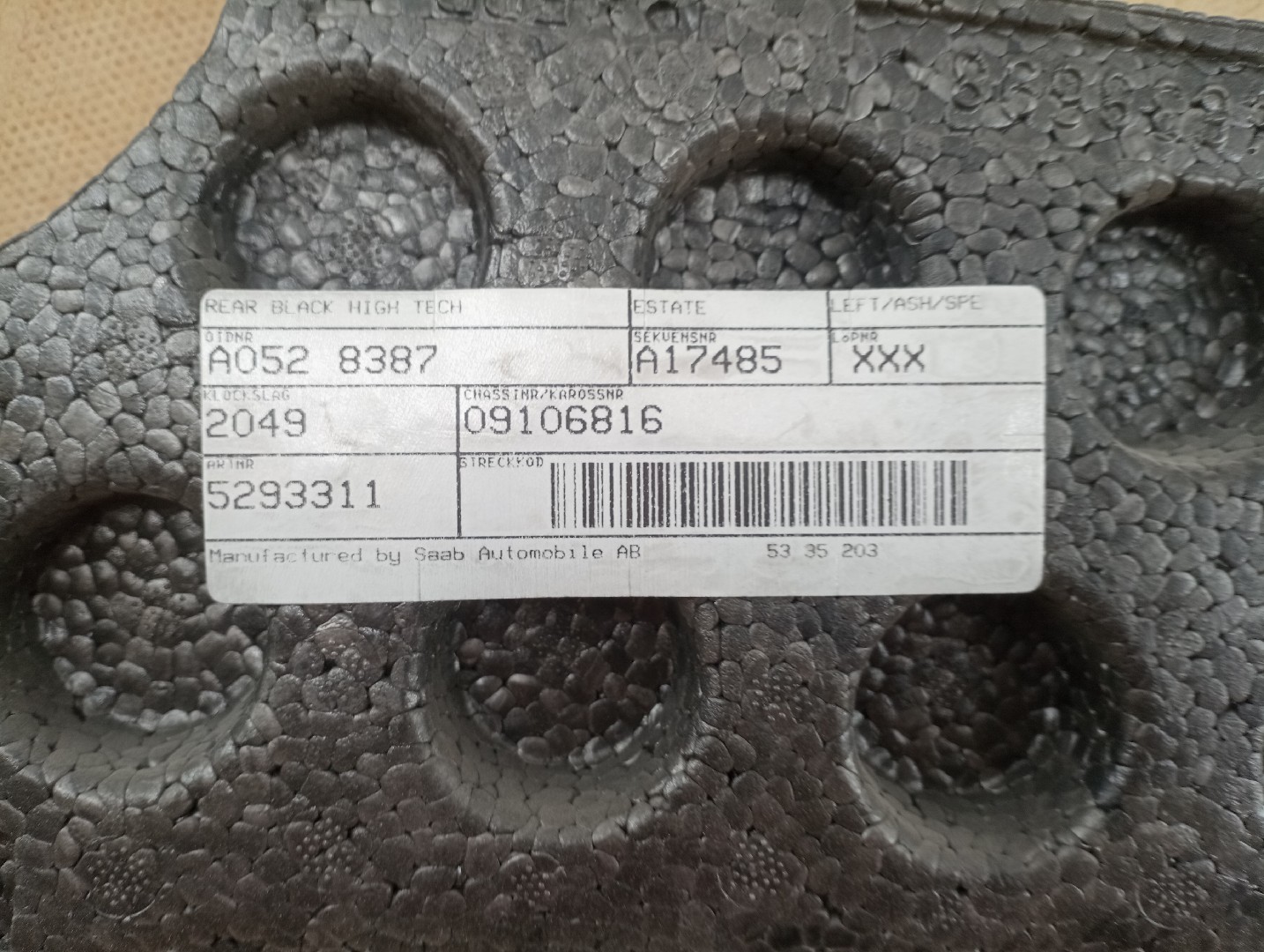 Quartela / forra Porta Tras Esquerdo SAAB 9-5 (YS3E) | 97 - 09 Imagem-3