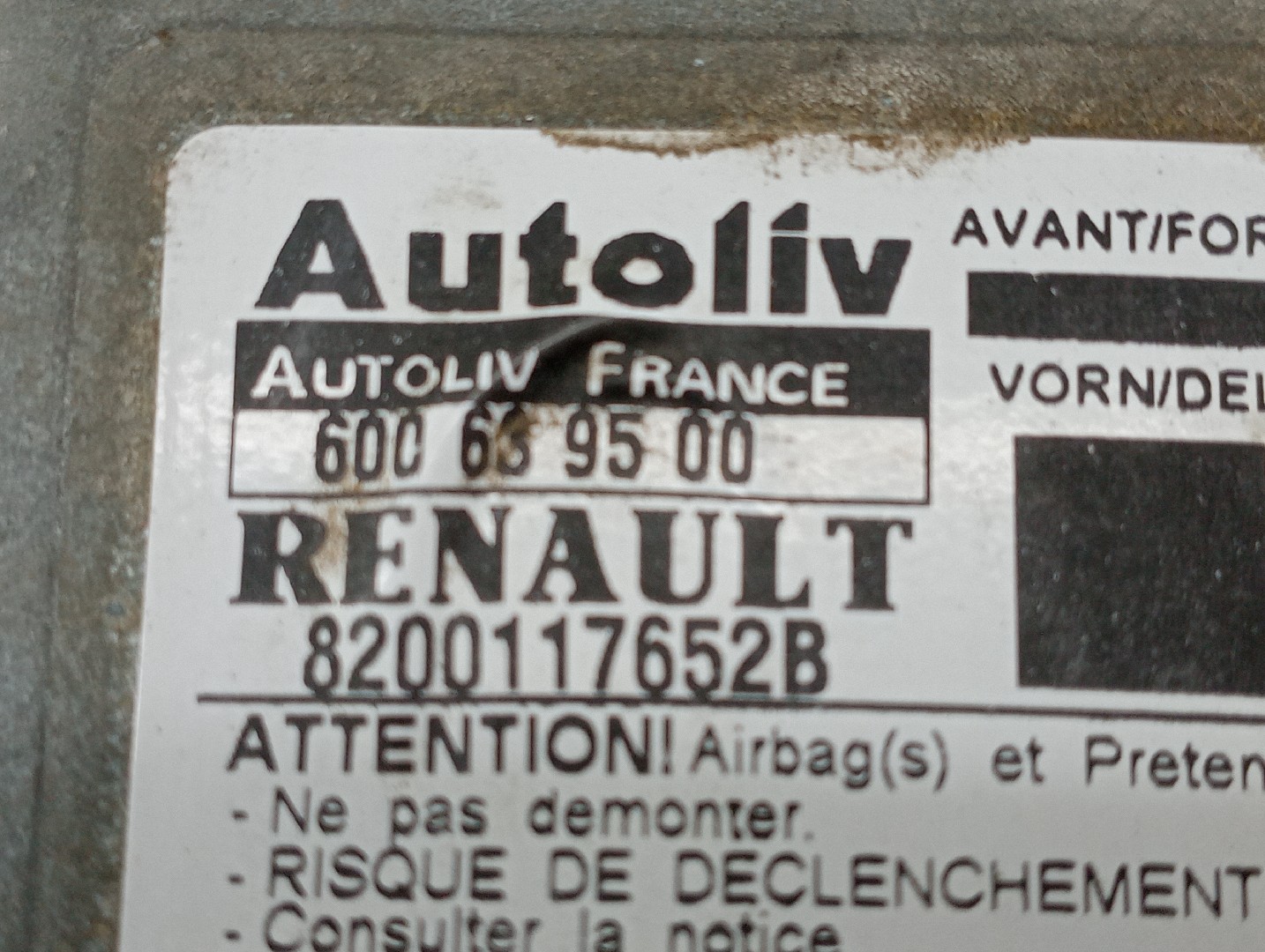 Centralina des coussins gonflables RENAULT MEGANE Scenic (JA0/1_) | 96 - 01 Imagem-1