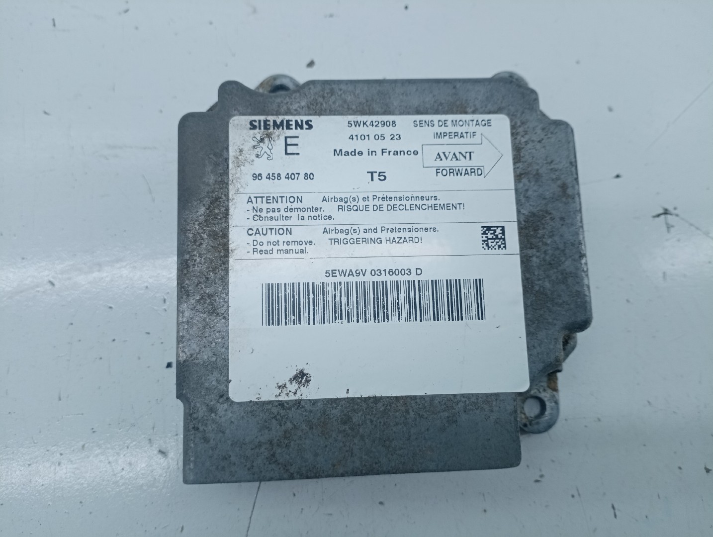 Centralina des coussins gonflables PEUGEOT 307 (3A/C) | 00 - 12