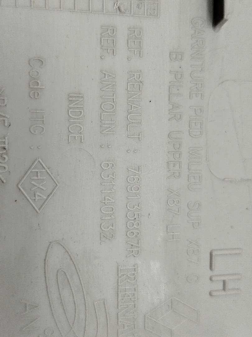 Acabamento de pilar superior do cinto RENAULT CAPTUR I (J5_, H5_) | 13 -  Imagem-3