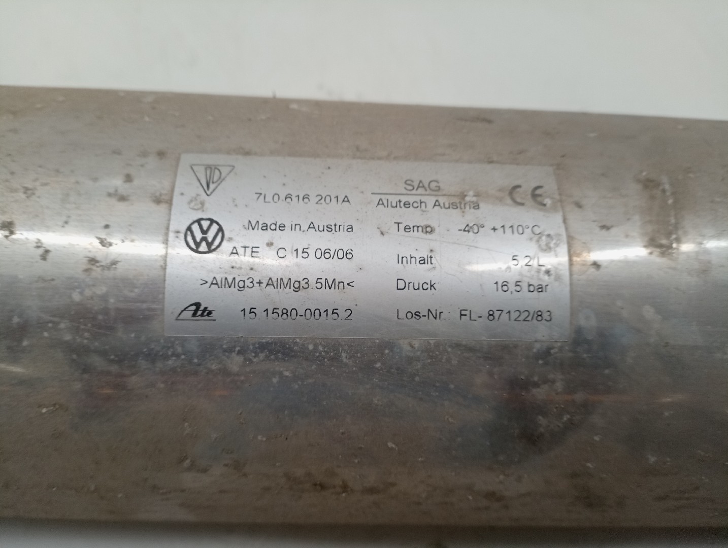 Reservatório de ar da suspensão VOLKSWAGEN TOUAREG (7LA, 7L6, 7L7) | 02 - 13 Imagem-1