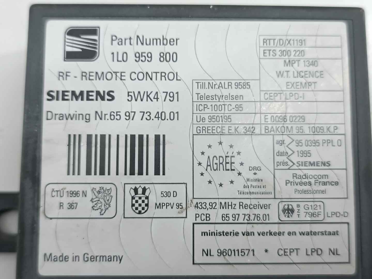 Centralita Cierre Centralizato SEAT IBIZA II (6K1) | 93 - 02 Imagem-1