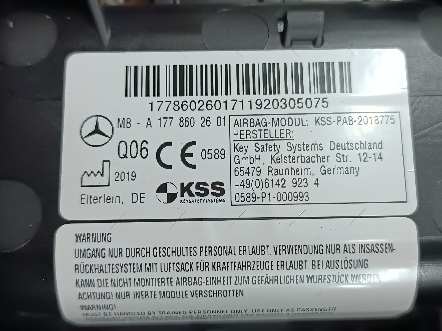 Tablier com airbag de passageiro MERCEDES-BENZ A-CLASS (W177) | 18 -  Imagem-3
