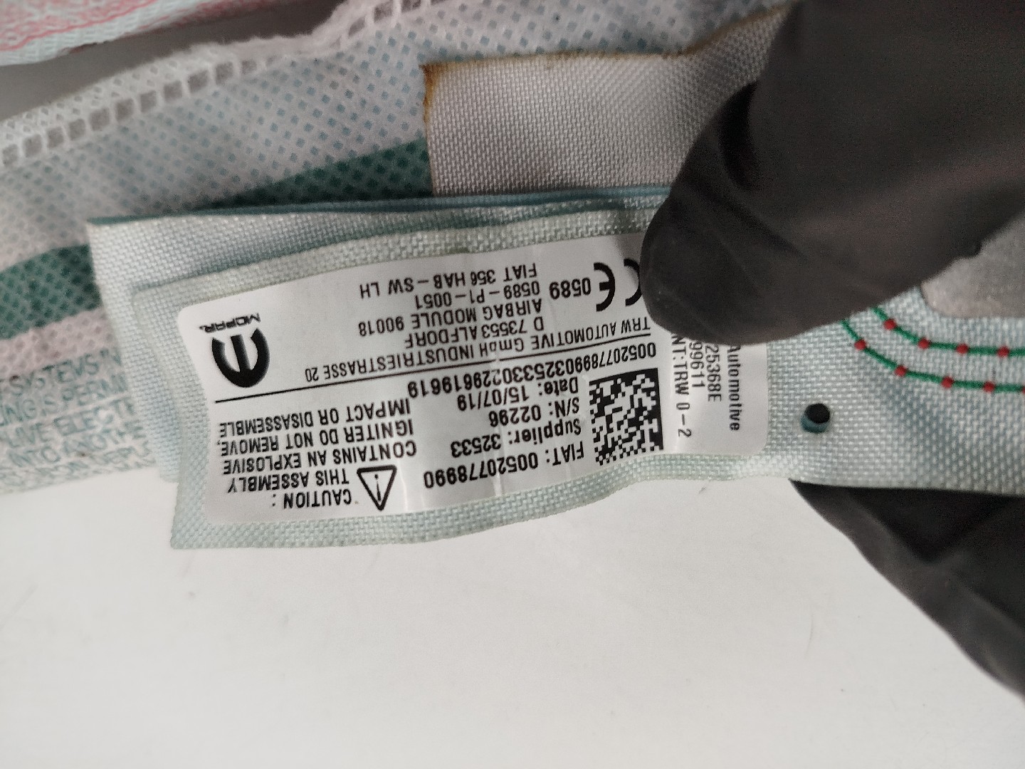 Airbag de cortina direito esquerdo FIAT Tipo 2 -  SW -  Facelift Imagem-2