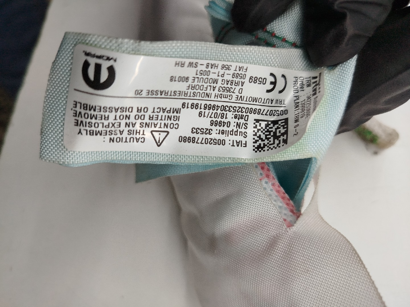 Airbag de cortina direito esquerdo FIAT Tipo 2 -  SW -  Facelift Imagem-1