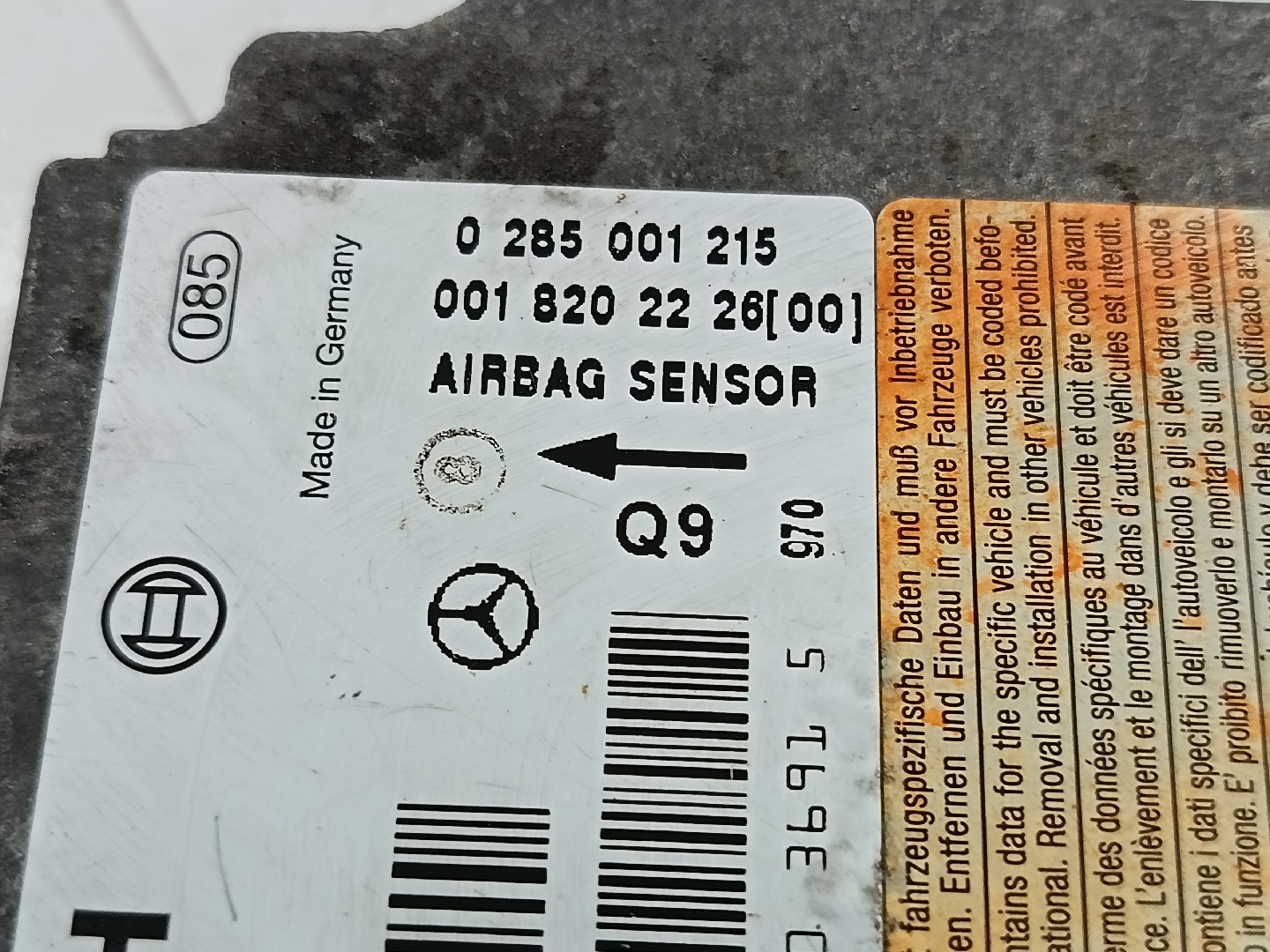Centralina des coussins gonflables MERCEDES-BENZ E-CLASS (W210) | 95 - 03 Imagem-1