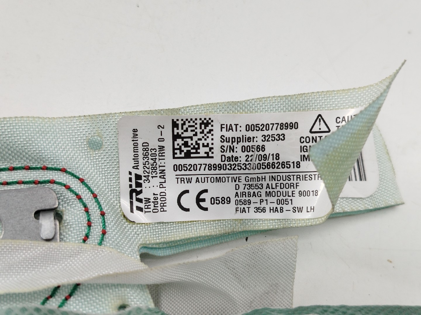 Airbag de cortina direito esquerdo FIAT Tipo 2 -  SW -  Facelift Imagem-1