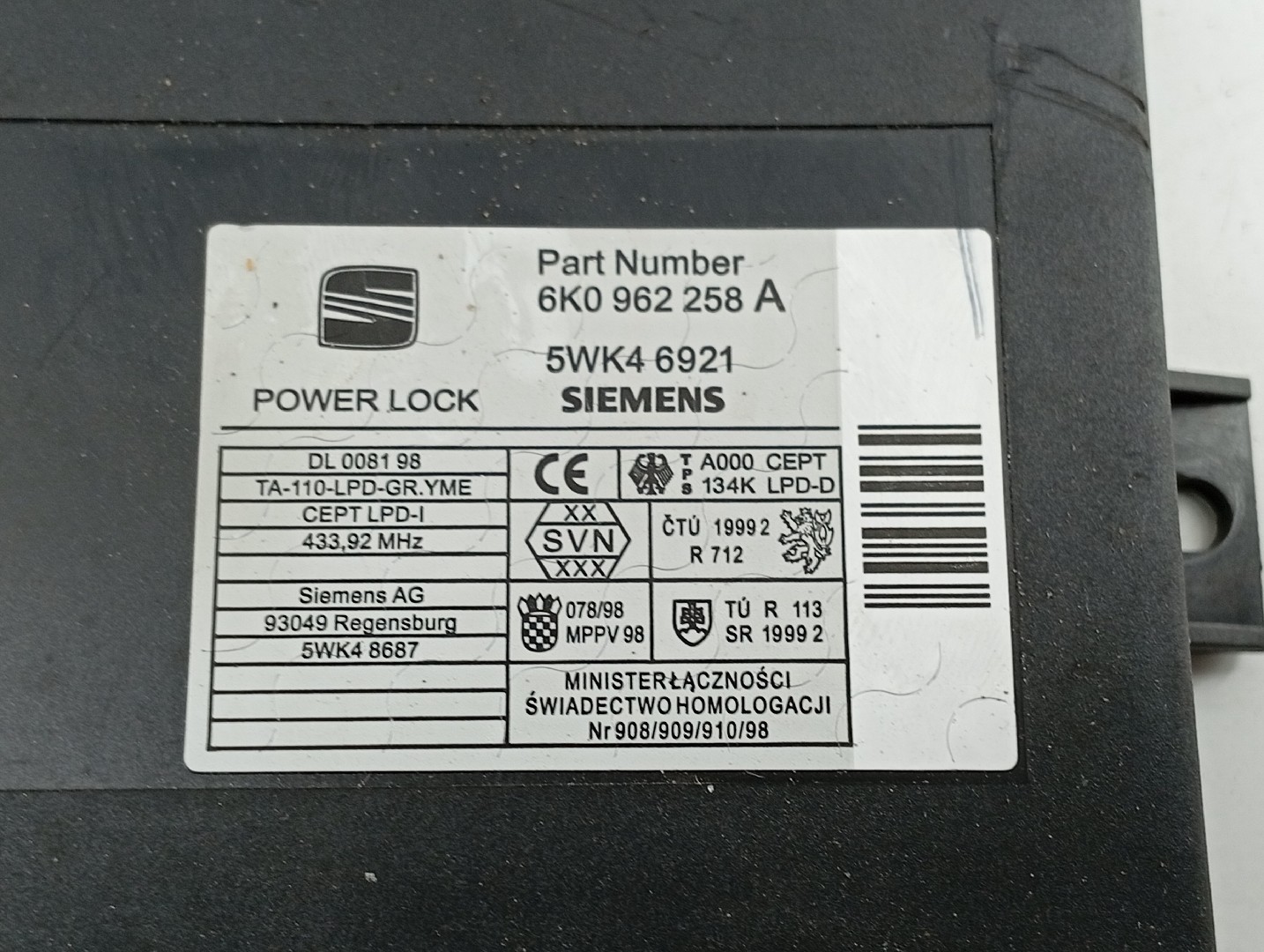 Centralina do Fecho Central SEAT IBIZA III (6K1) | 99 - 02 Imagem-1