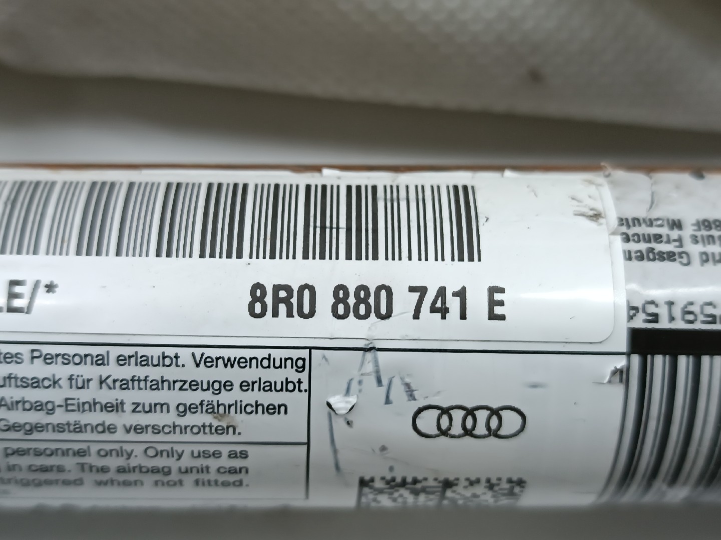 Airbag de cortina direito esquerdo AUDI Q5 (8RB) | 08 - 17 Imagem-2