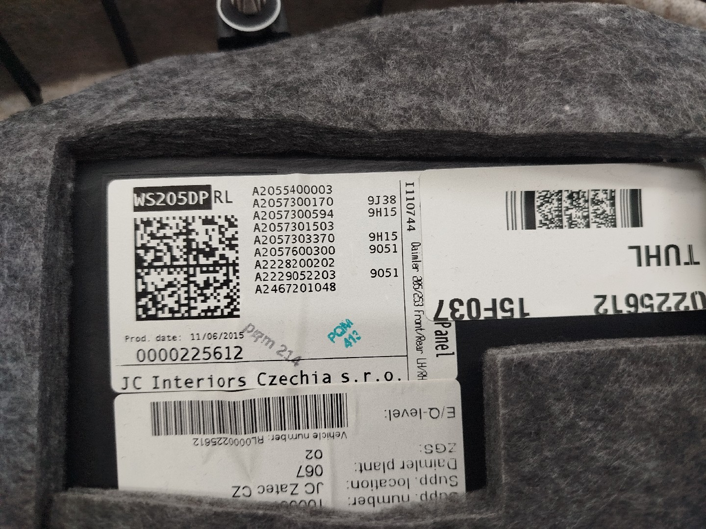 Quartela tras esquerdo MERCEDES-BENZ C-CLASS T-Model (S205) | 14 - 