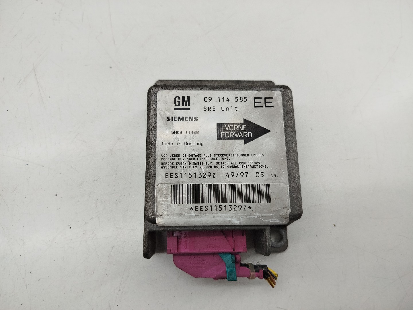 Centralina de Airbag OPEL CORSA B Caixa (S93) | 94 - 01