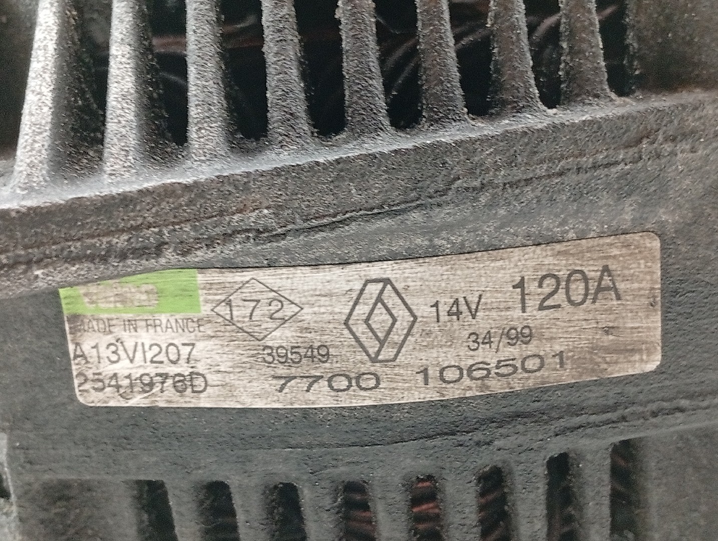 Alternador RENAULT LAGUNA I (B56_, 556_) | 93 - 02 Imagem-2