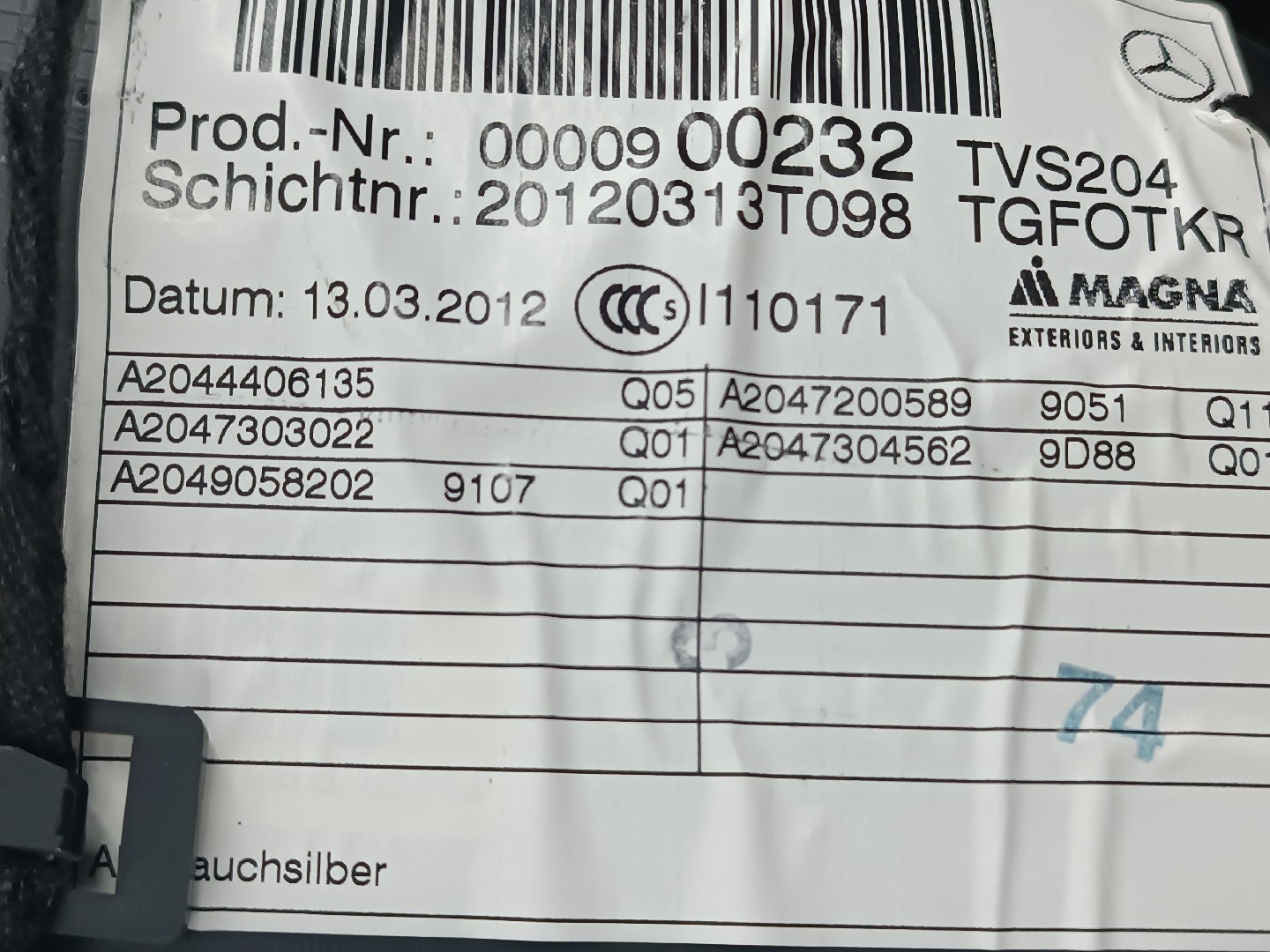 Quartela de porta trás direita MERCEDES-BENZ C-CLASS (W204) | 07 - 15 Imagem-5