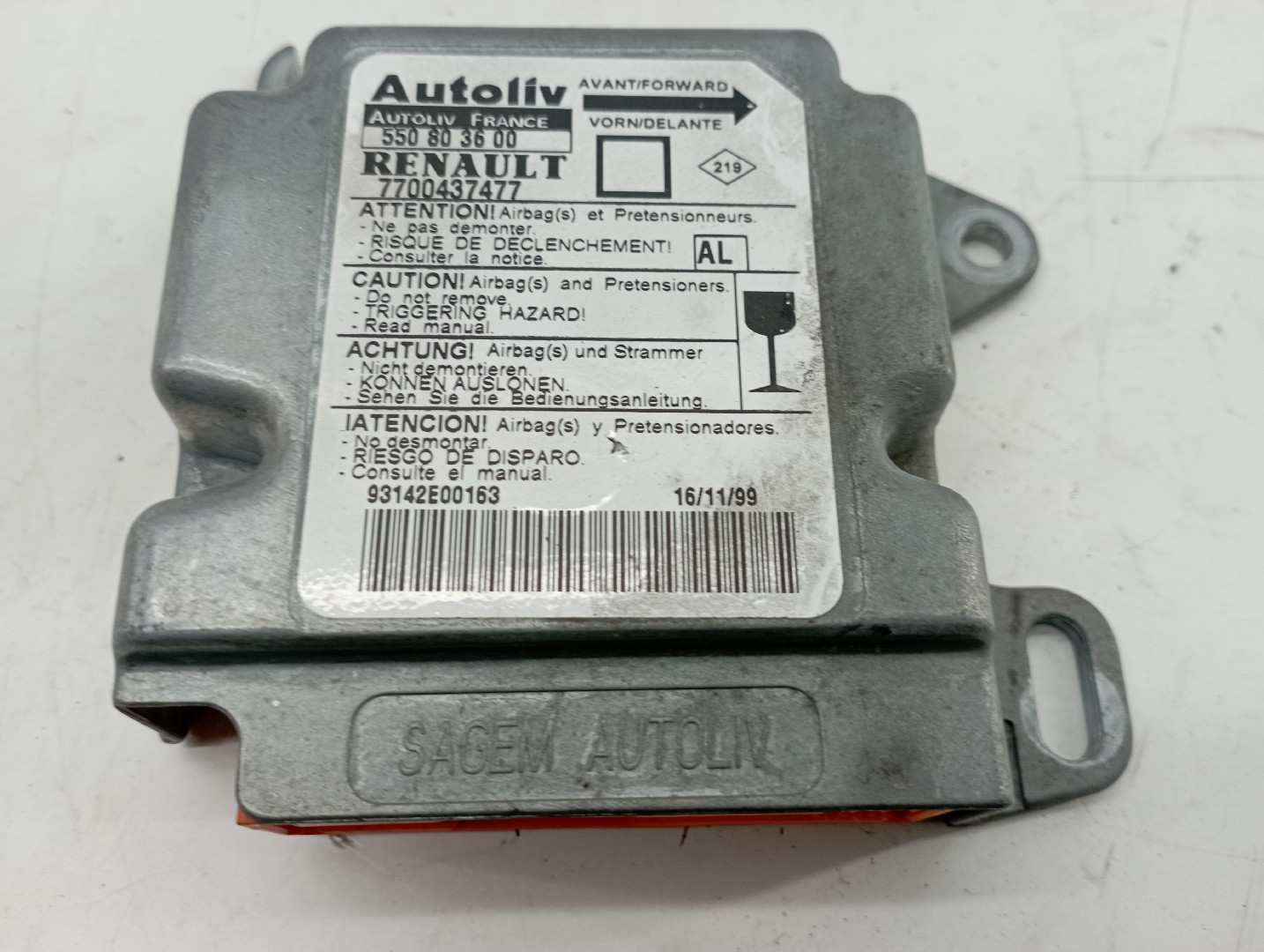 Centralina de Airbag RENAULT MEGANE I (BA0/1_) | 95 - 04