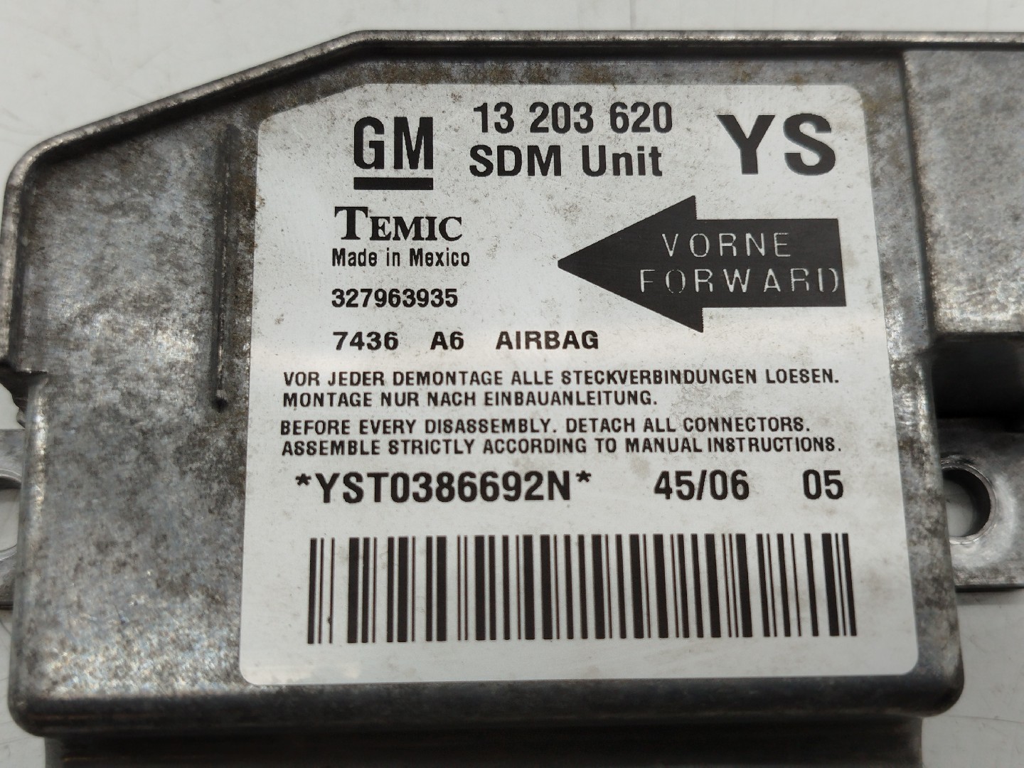 Centralina des coussins gonflables OPEL MERIVA A Veículo multiuso (X03) | 03 - 10 Imagem-1