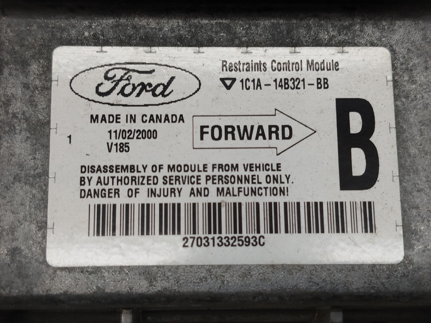 Centralina de Airbag FORD TRANSIT Caixa (FA_ _) | 00 - 06 Imagem-1