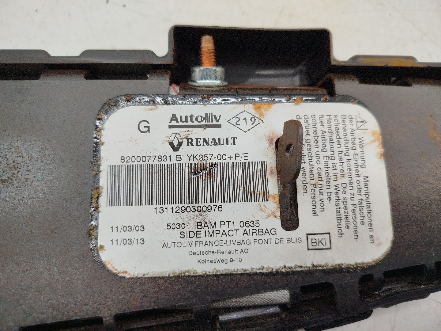 Seat Airbag RENAULT MEGANE II (BM0/1_, CM0/1_) | 01 - 12 Imagem-3