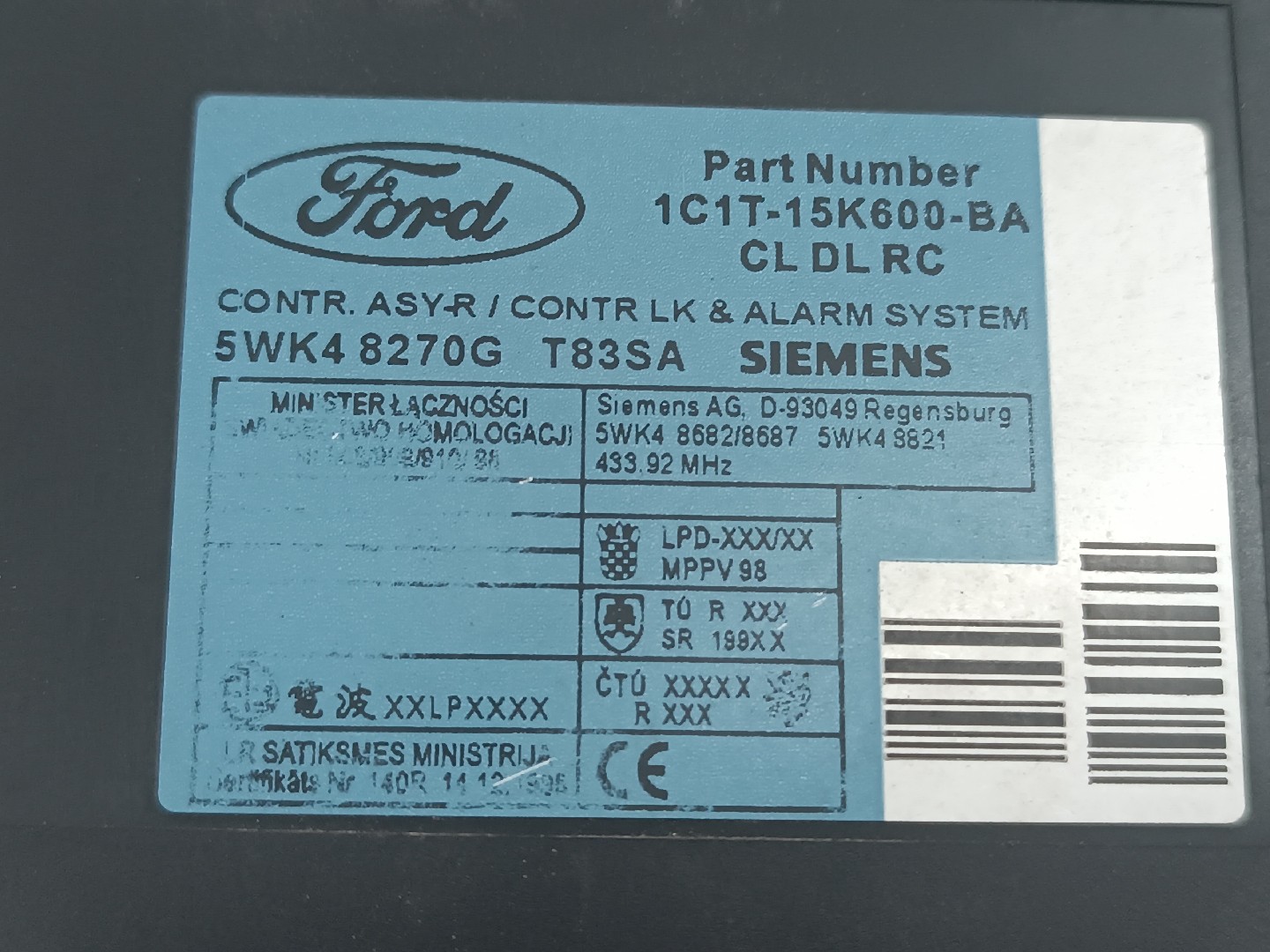 Módulo de Fecho Central FORD TRANSIT Caixa (FA_ _) | 00 - 06 Imagem-2