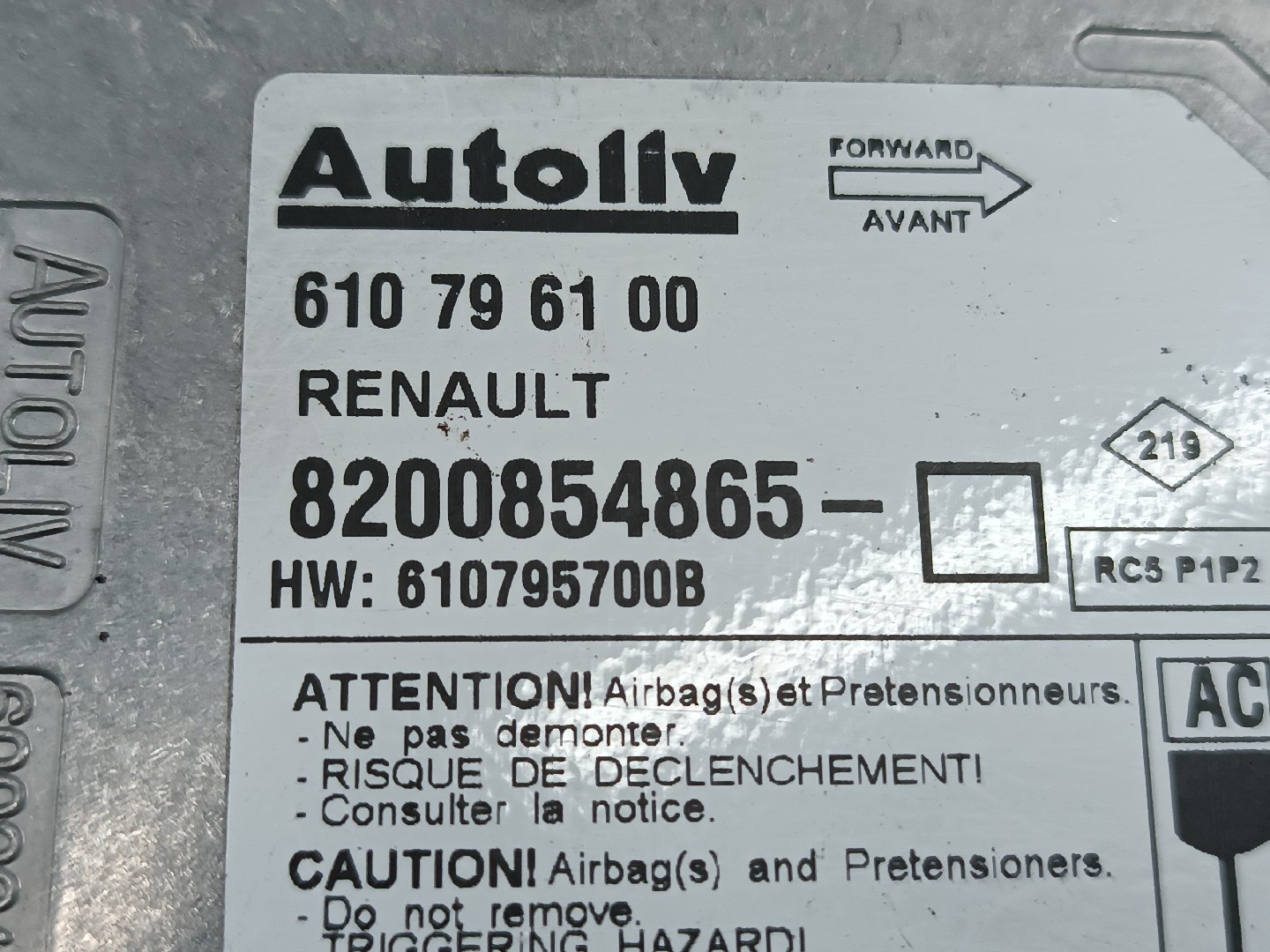 Centralina de Airbag RENAULT MODUS / GRAND MODUS (F/JP0_) | 04 -  Imagem-1