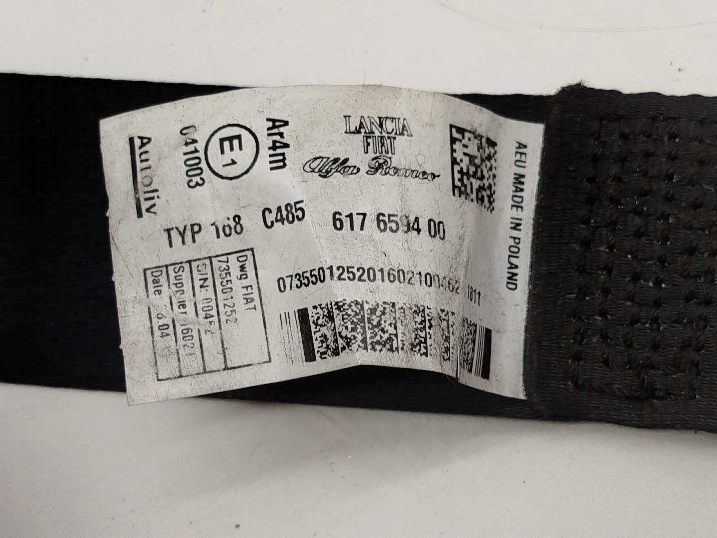 Cinto Traseiro Esquerdo FIAT PUNTO EVO (199_) | 08 -  Imagem-3