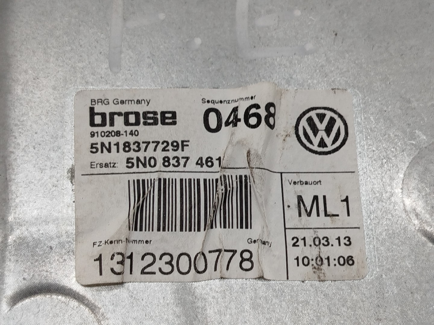Mecanismo do vidro frente esquerdo VOLKSWAGEN TIGUAN (5N_) | 07 - 18 Imagem-1