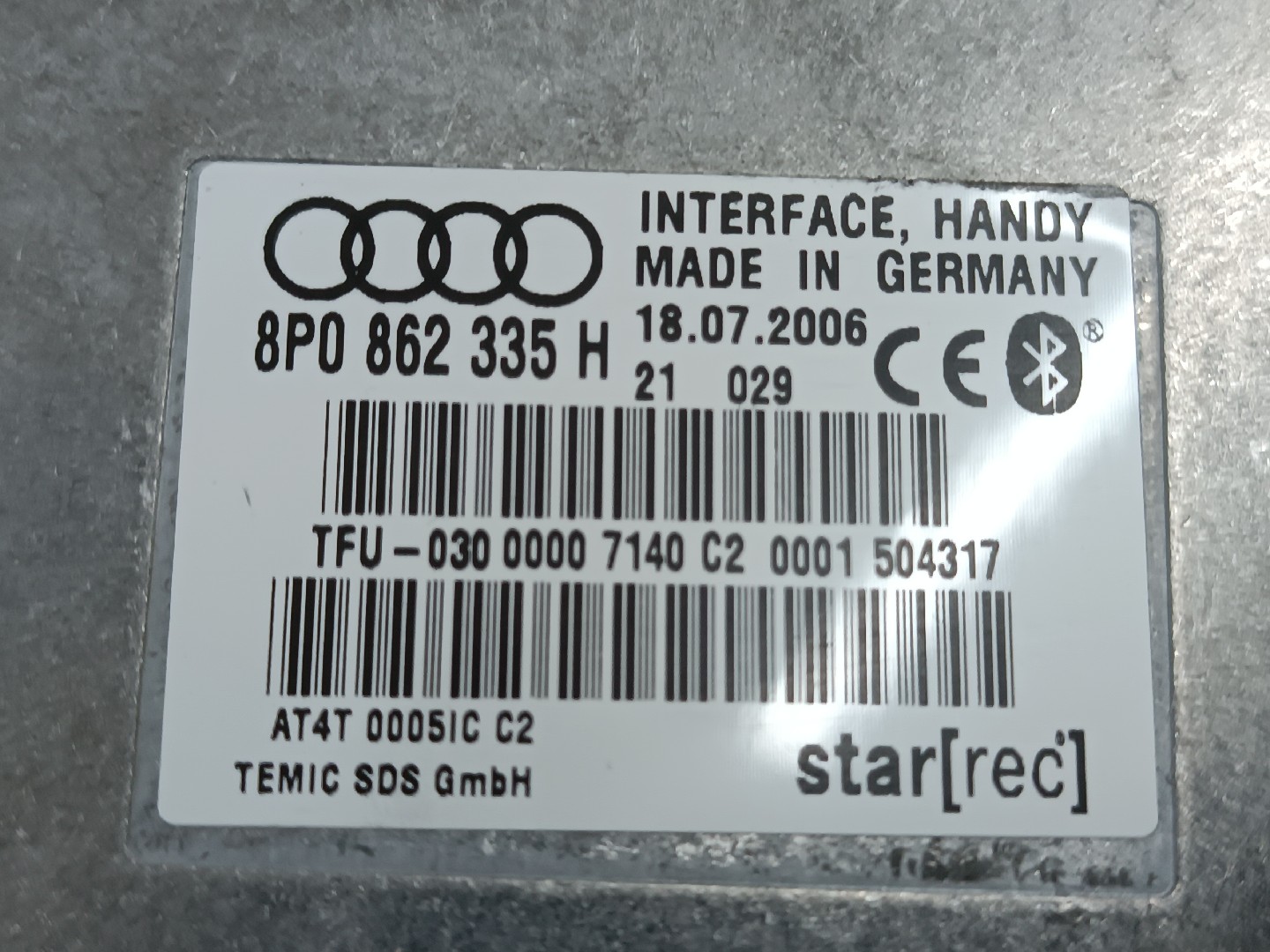 Módulo de bluetooth AUDI A4 Avant (8ED, B7) | 04 - 08 Imagem-3